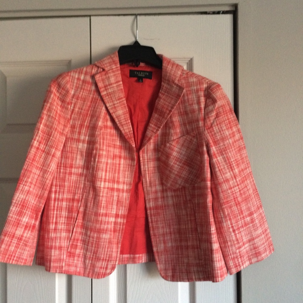 TALBOTS PRINTED LINEN BLAZER